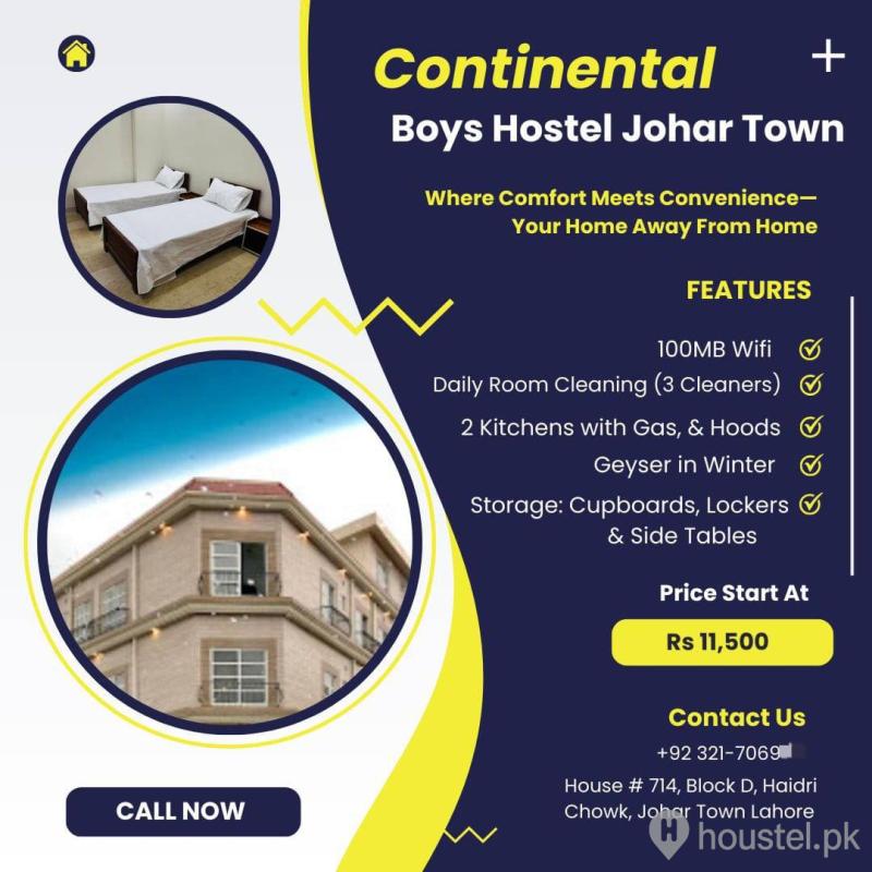 Continental Boys hostel Johar town Boys Hostel in Johar Town, Lahore with Mess - Photo 3