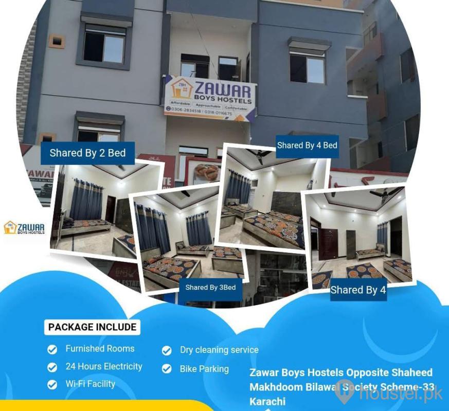 Zawar Boys Hostels Boys Hostel in Karachi with WiFi from PKR 10,000