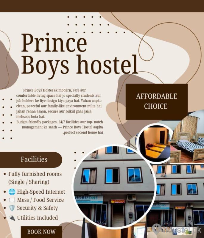 PRINCE BOYS HOSTEL Boys Hostel in Rawalpindi with Mess, WiFi from PKR 13,000